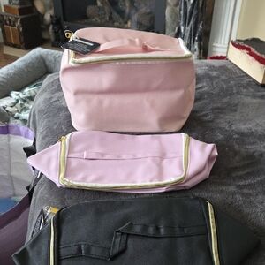 Elegant Pink and Black Cosmetic Bag